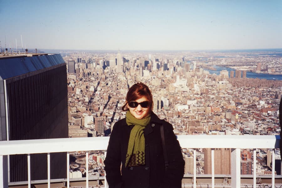 Maria on top of World Trade Center
