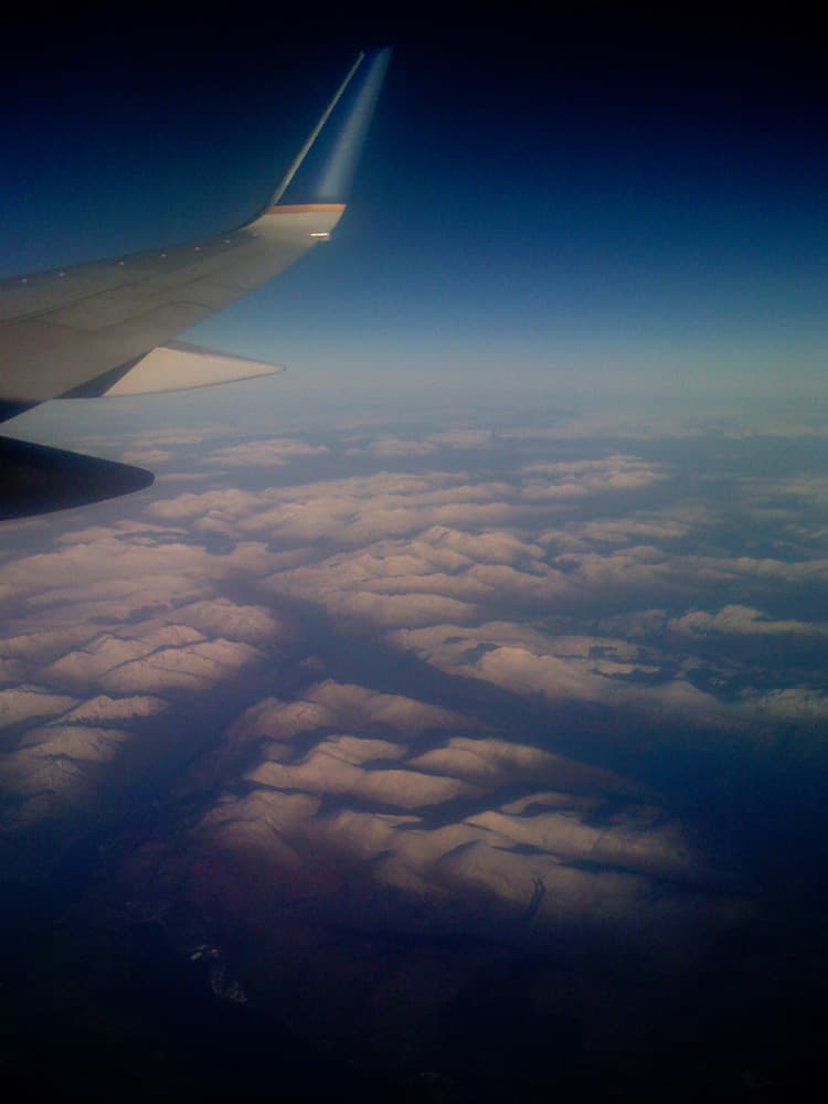 Airplane window view
