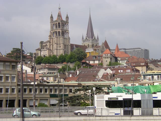 Lausanne view w/ cathedral