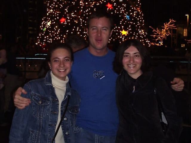 Natasha, Allen, and Dasha before ice skating