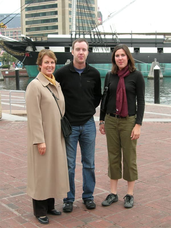 Mom, Allen, and Anna at Baltimore's Inner Harbor