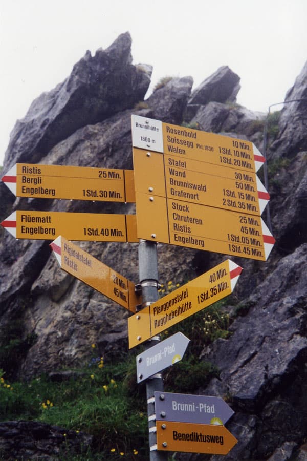 Engelberg hiking sign
