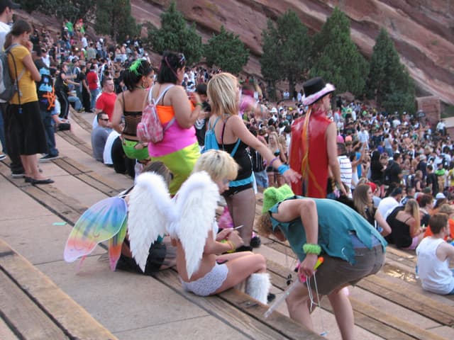 Colorful crew in front of us