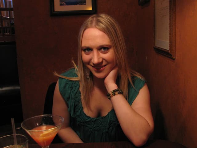 Lara at dinner