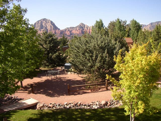 View from our motel balcony