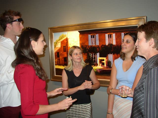 Family and friends at gallery opening